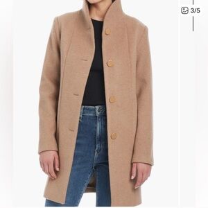 NWT - Kate Spade New York High Neck Wool Blend Coat in Camel - Size XL